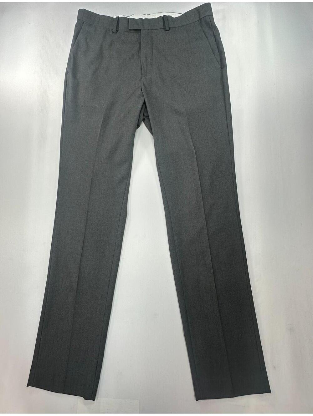 H&M Slim Fit Flat Front Regular Dress Pants Gray Mens 34/30